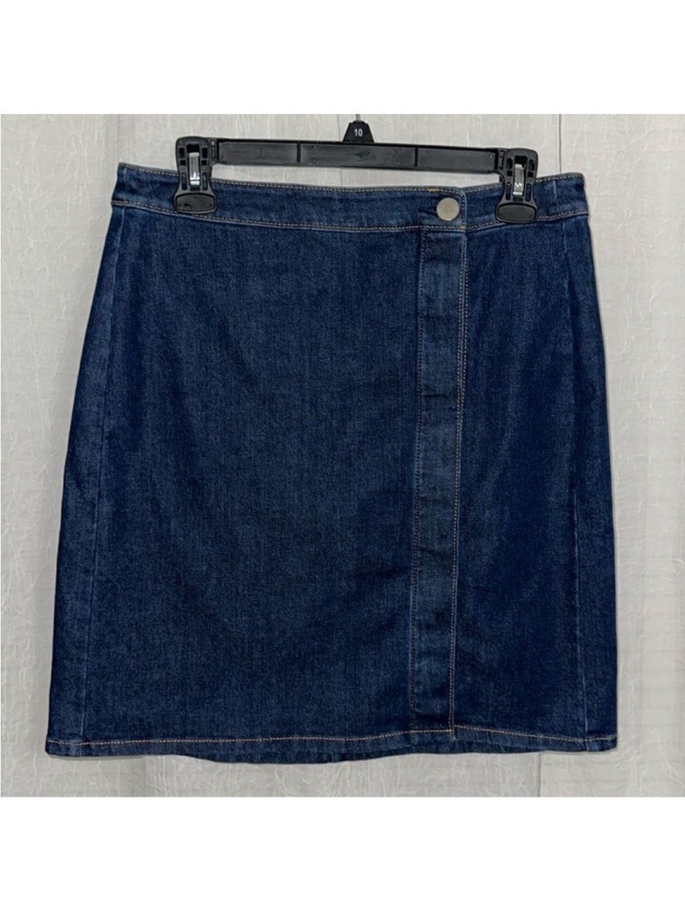 LOFT 4 Blue Denim Left Side Button Front Pencil Skirt